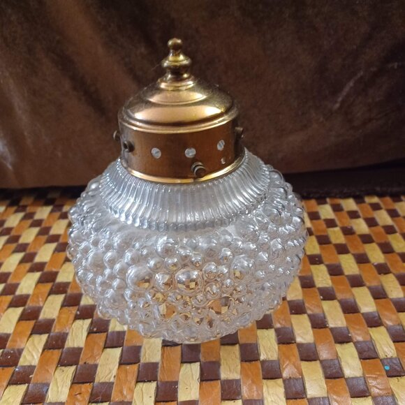 Antique Light Fixture Ceiling Thick Bubble Glass Globe - Picture 1 of 6